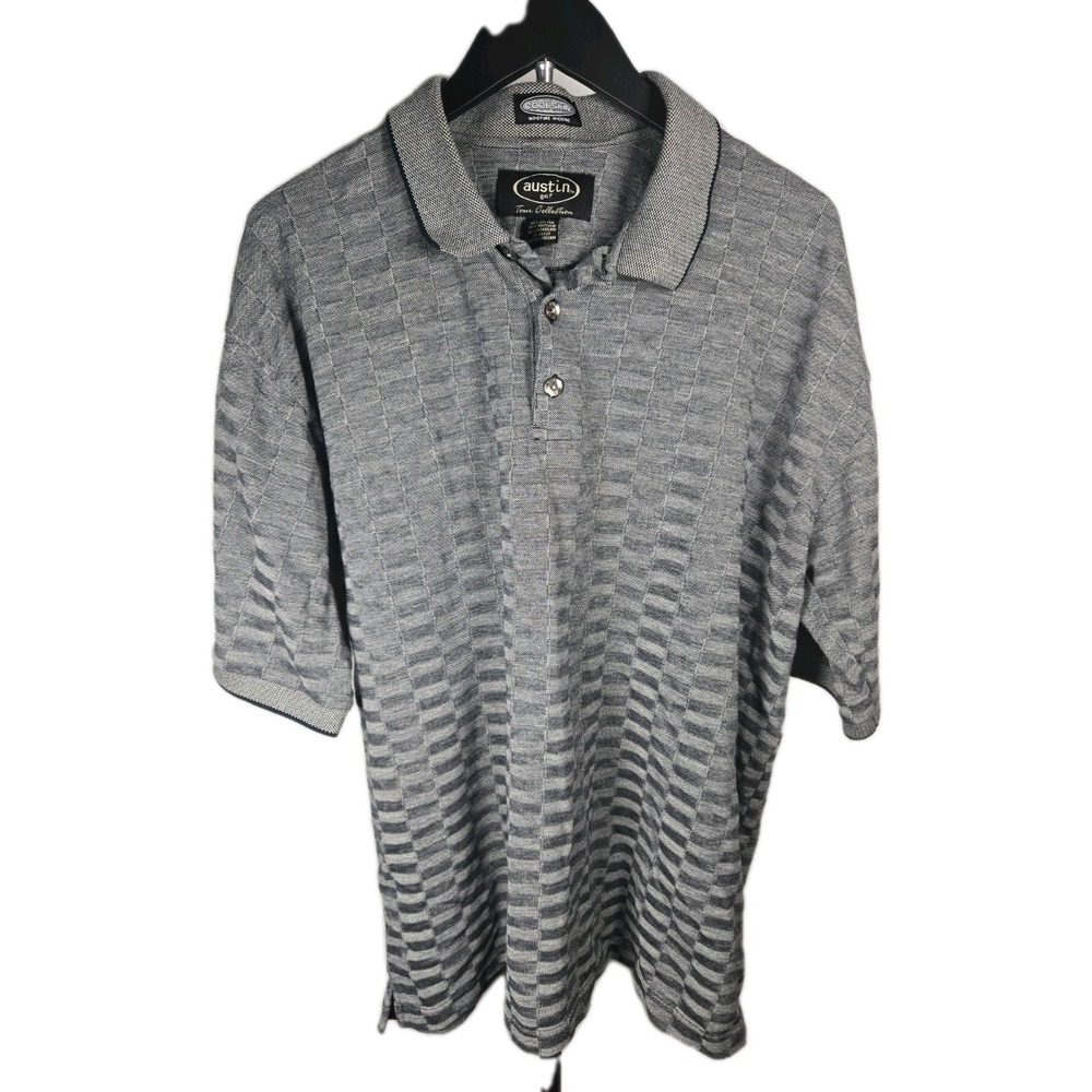 Austin Golf Men's Tour Collection Polo Grey Size Large Short Sleeve Cool Skin - Picture 2 of 10
